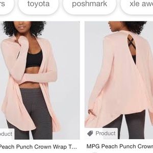 MPG Crown Peach Punch Keyhole Back Wrap Top